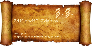 Zámbó Zdenka névjegykártya